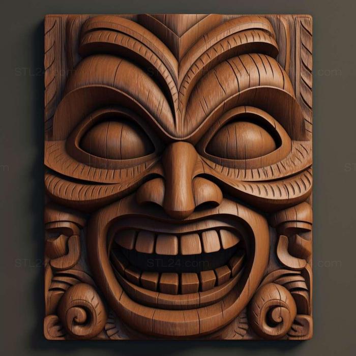 Characters (tiki 3, HERO_3107) 3D models for cnc
